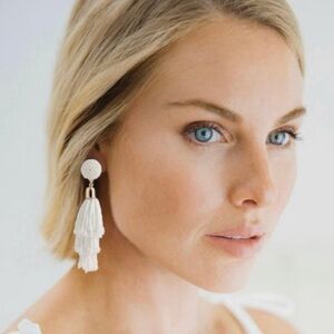 NWT Rachel Zoe Panacea White Tassel Earrings